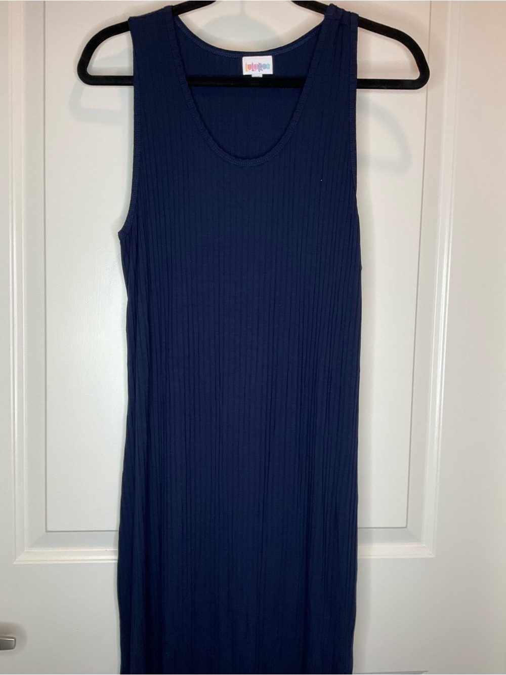 LuLaRoe Dani Navy Blue Ribbed Maxi Dress 2XL